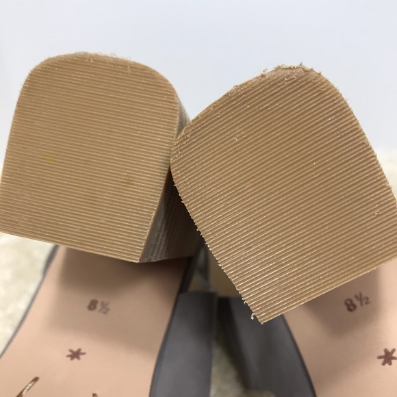 Splendid Jerry Gray Leather Strappy Stacked Block Heel Dress Sandals Size 8.5 - Picture 5 of 9